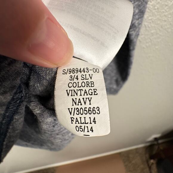 Gap Woman's Size Medium Dual Gray Blue Toned Flowy Tunic Style 3/4 Sleeve Shirt - Picture 8 of 9